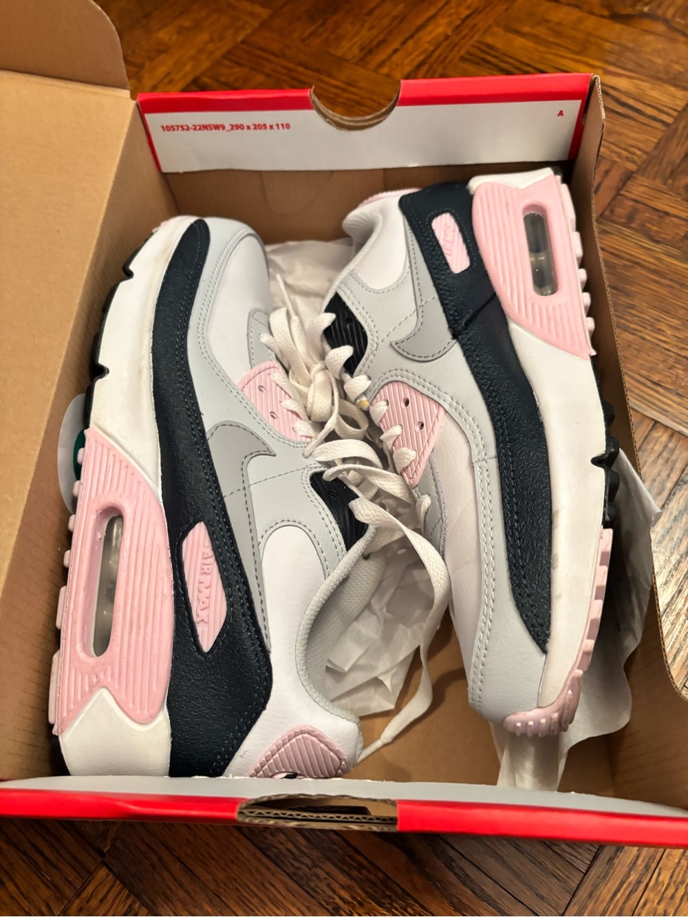 Nike Air Max Sneakers in White, Black & Light Pink
